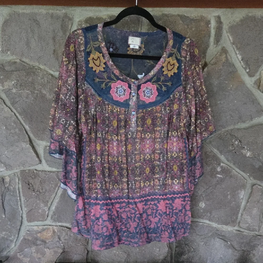 Anthropologie Multicolor Floral Blouse - Picture 1 of 3